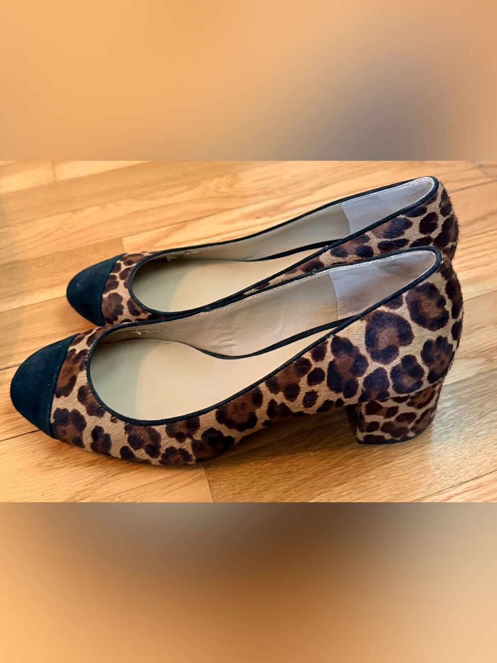 ANN TAYLOR Leopard Print Block Heel Pumps - size 7.5
